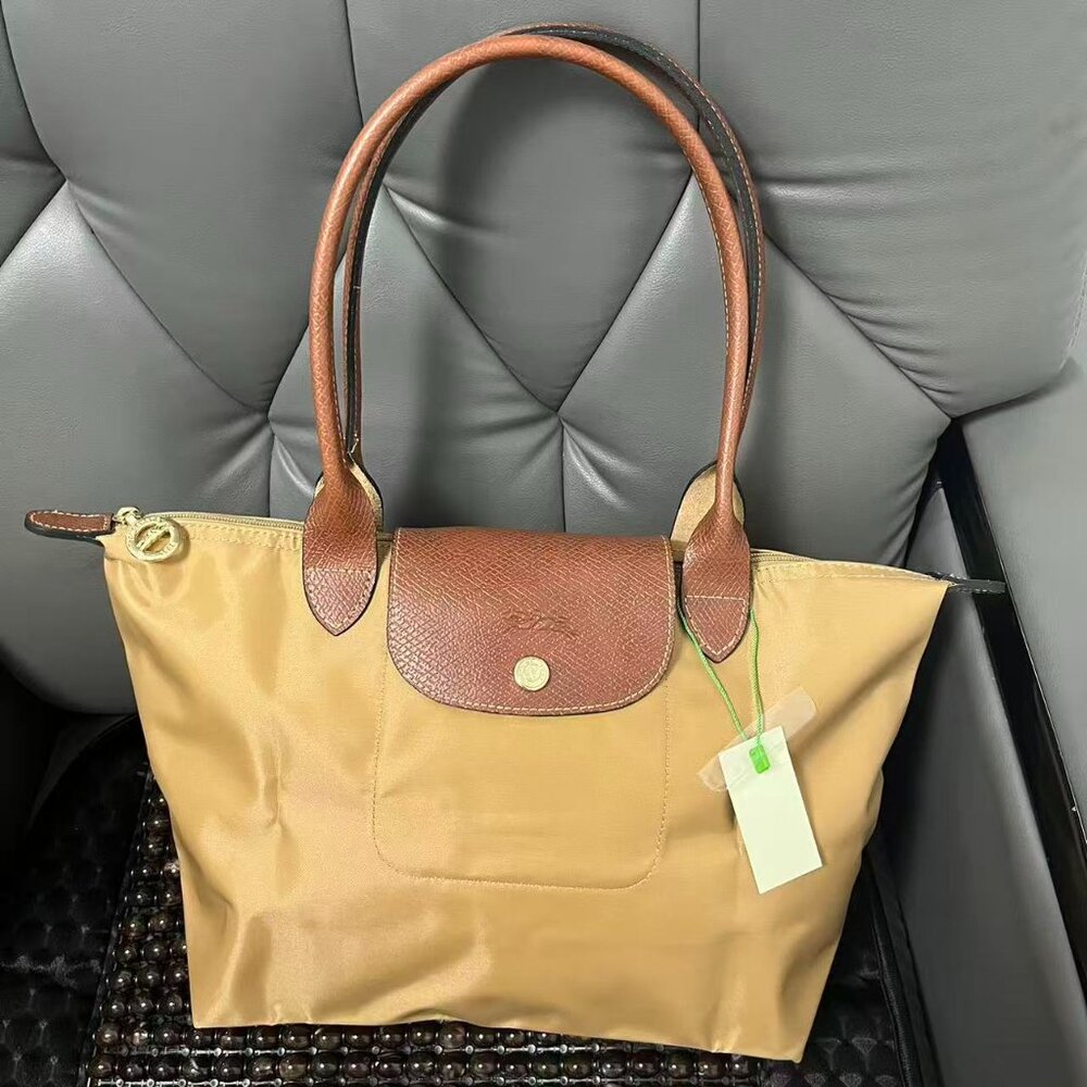 Longchamp Tan and Brown Tote Bag
